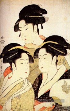  beauté - trois beautés de l’aujourd’hui 1793 Kitagawa Utamaro ukiyo e Bijin GA